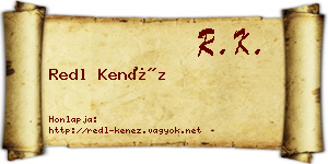 Redl Kenéz névjegykártya